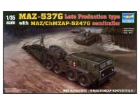 00212 Trumpeter Советский военный тягач МАЗ-537G с полуприцепом ЧМЗАП-5247Г (1:35)