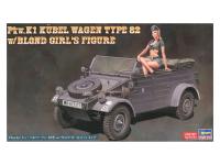 52253 Hasegawa Автомобиль Pkw.K1 Kubelwagen Type 82 с фигурой блондинки (1:24)