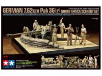 32408 Tamiya Немецкая пушка 7.62 cm. Pak 36 (r) африканская кампания с восемью фигурами (1:35)