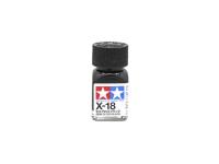 X-18 Semi-Gloss Black, enamel paint 10 ml. (Чёрный полуматовый) Tamiya 80018