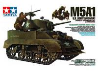 35313 Tamiya Американский легкий танк М5А1 с фигурой пулеметчика и тремя минометчиками. (1:35)