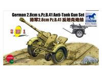 CB35034 Bronco Немецкое противотанковое орудие 2.8cm s.Pz.B.41 с телегой (1:35)