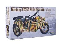 L3508 G.W.H. Немецкий мотоцикл Zundapp KS 750 с коляской (1:35)