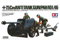 35047 Tamiya Немецкая 75-мм противотанковая пушка PAK40/L46 с 3-мя фигурами (1:35)