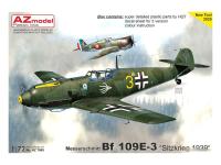 AZ7665 AZ Model Немецкий истребитель Bf-109 E-3 "Sitzkrieg", 1939 г. (1:72)