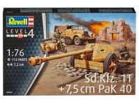 03252 Revell 3-тонный буксирный трактор, противотанковая пушка Pak 40 и мотоцикл R75 (1:76)