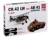 10501 Italeri Автомобиль Autoblinda AB 41+ Самолёт CR.42 LW (1:72)