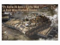 BT-025 Border Model Немецкие танк Pz.Kpfw. IV Ausf. J Early/Mid и ж/д платформа Ommr (1:35)