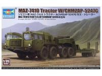 01056 Trumpeter Тягач МАЗ-7410 с тралом CHMZAP-5247G (1:35)