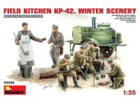 35098 MiniArt Полевая кухня КП-42 c 5-ю пехотинцами в зимней форме одежды (1:35)