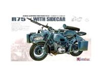 L3510 G.W.H. Немецкий мотоцикл BMW R75 с коляской (1:35)