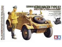 36202 Tamiya Немецкий автомобиль Kubelwagen Type 82 (Africa Corps), с двумя фигурами (1:16)