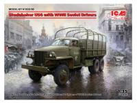 35510 ICM Грузовой атвтомобиль Studebaker US6 с советскими водителями II МВ (1:35)