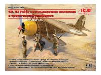 32025 ICM Истребитель CR.42 Falco с итальянскими пилотами в тропической униформе (1:32)