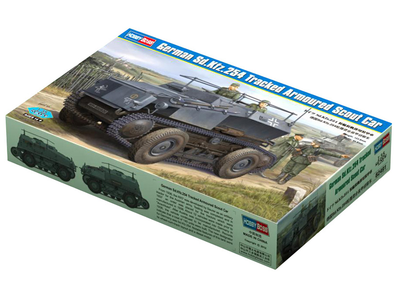 82491 Hobby Boss Немецкий бронеавтомобиль Sdkfz254 Tracked Armoured Scout Car 135 купить 