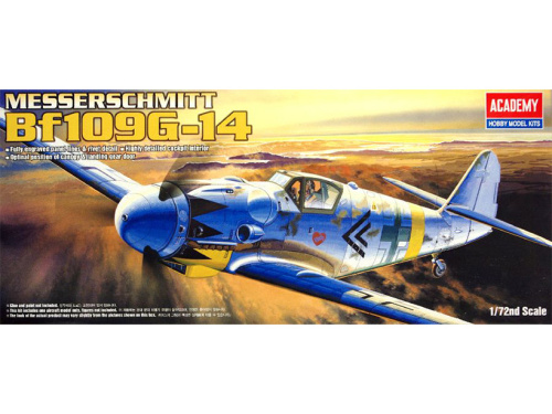 12454 Academy Немецкий самолёт Messerschmitt Bf-109G-14 (1:72)