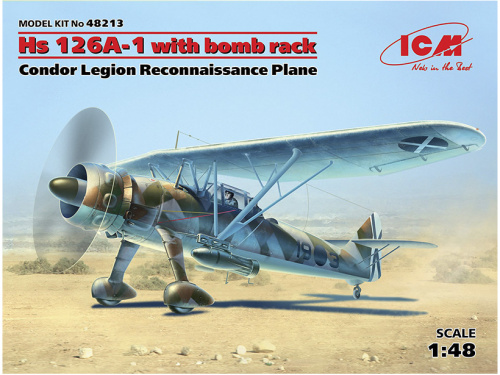 48213 ICM Hs 126A-1 с бомбодержателем, Самолет-разведчик Легиона "Кондор" (1:48)
