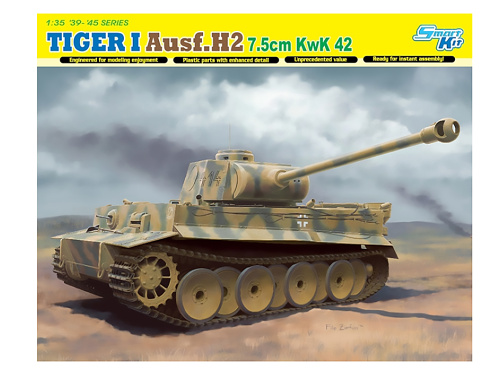 6683 Dragon Немецкий тяжелый танк Tiger I Ausf.H2 7.5cm KwK 42 (1:35)