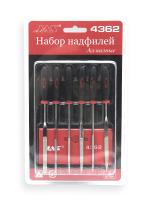 4362 JAS Набор надфилей с ручками, алмазные, 6 шт., блистер + чехол