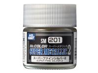 SM201 Mr.Hobby Краска акриловая на специальном разбавителе, супер металлик, Super Fine Silver 2, 10 