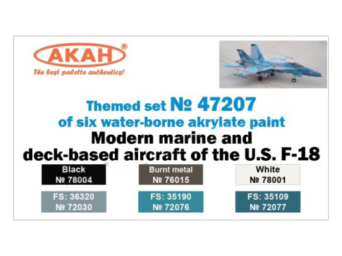 47207 АКАН Набор: Морская и палубная авиация США - F-18 "Hornet". (6 шт.)