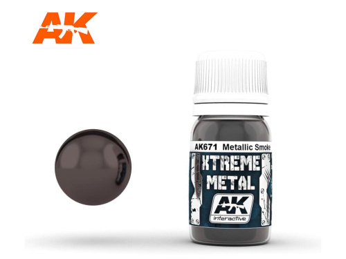 AK-671 AK-Interactive XTerme Metal Smoke Metallic (Металлик, тёмный), 30 мл.