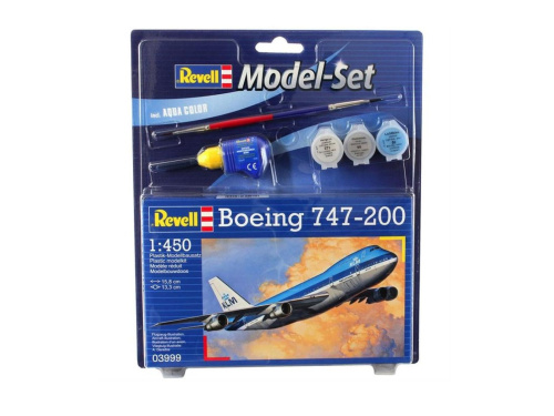 63999 Revell Подарочный набор с пассажирским авиалайнером Боинг 747-200 (1:450)