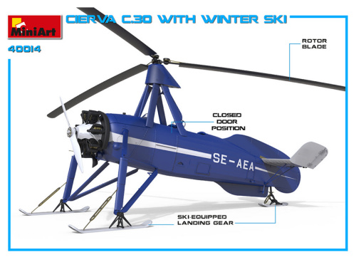 41014 MiniArt Атожир Cierva C.30 с зимнеми лыжами (1:35)