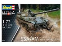 03328 Revell Советский танк 55A/AM с минным тралом KMT-6/EMT-5 (1:72)