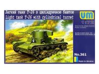 UM2-361 UMMT Легкий танк Т-26 с циллиндрической башней (1:72)