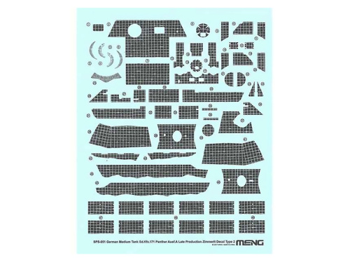 SPS-051 Meng Декали циммерит Sd.Kfz.171 Panther Ausf. A Late Тип 2 (1:35)