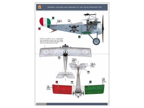 D32-003 Copper State Models Декали Nieuport XVII, Fulco Ruffo di Calabria персональные обозначения (