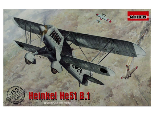 Rod452 Roden Немецкий биплан Heinkel He-51 B-1 (1:32)