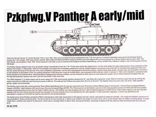 2175 Takom Немецкий средний танк Pzkpfwg.V Panther A (ранний/средний выпуск) (1:35)