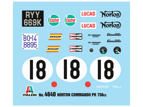 4640 Italeri Мотоцикл Norton 750 Commando PR (1:9)