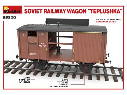 35300 MiniArt Советский железнодорожный вагон “ТЕПЛУШКА” (1:35)