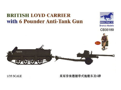 CB35189 Bronco Бронетранспортер Loyd Carrier с противотанковой пушкой 6 Pnd (1:35)
