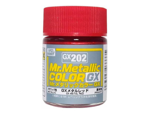 GX202 Mr.Hobby Mr.Metallic Color GX: Красный металлик, 18 мл.