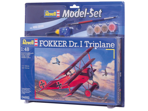 64682 Revell Подарочный набор с моделью самолета Fokker Dr.I Triplane (1:48)