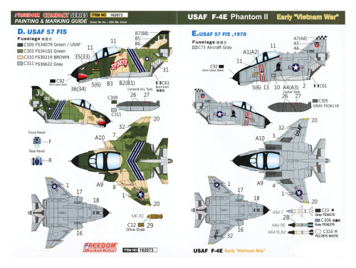 162073 Freedom Model Kits Самолёт Early "Vietnam" F-4E