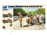 CB35035 Bronco Мотоцикл Triumph 3HW с фигурами британских ВП (1:35)