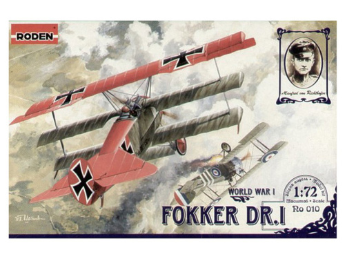 Rod010 Roden Лёгкий манёвренный истребитель Fokker Dr. I (1:72)