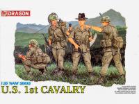 3312 Dragon Американские военные 1-й кавалерийской дивизии, 4 фигуры (Война во Вьетнаме)(1:35)