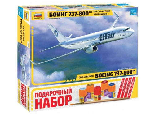 7019П Звезда Пассажирский авиалайнер "Боинг 737-800" (1:144)