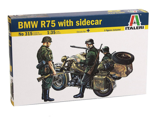 0315 Italeri Немецкий военный мотоцикл BMW R75 с коляской (1:35)
