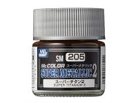 SM205 Mr.Hobby Краска акриловая на специальном разбавителе, супер металлик, Super Titanium 2, 10 мл.