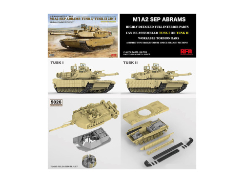 RM-5026 RFM Американский ОБТ M1A2 SEP Abrams TUSK I/TUSK II (с интерьером) (1:35)