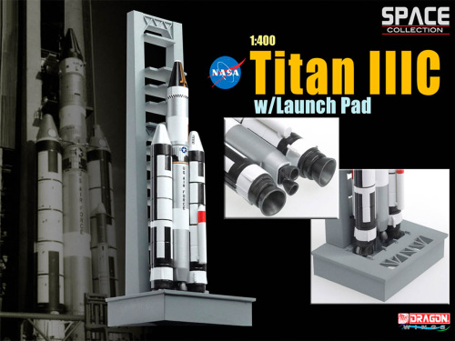 56228 Dragon Космический аппарат Titan IIIC w/Launch Pad (1:400)