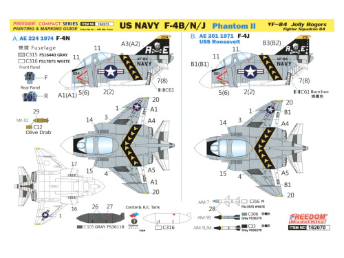 162070 Freedom Model Kits Самолёт US NAVY Phantom II F-4/J