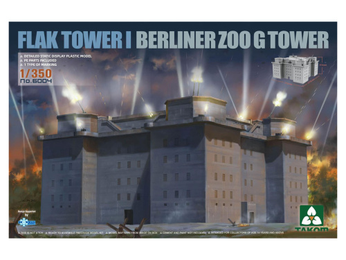 6004 Takom Немецкая крепость ПВО Flak Tower I Berliner Zoo G Tower (1:350)